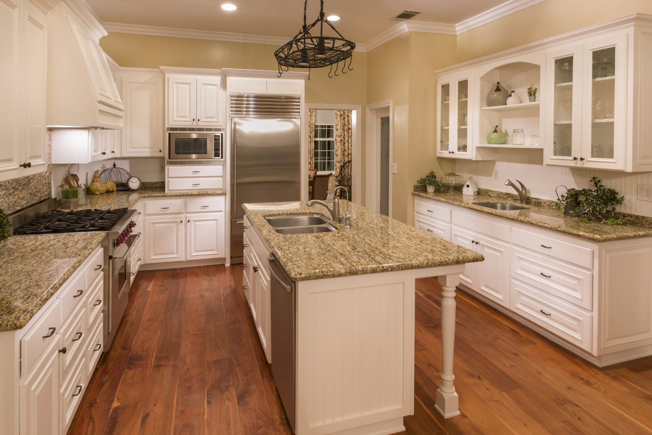 Beautiful Custom Kitchen Interior in a New House.